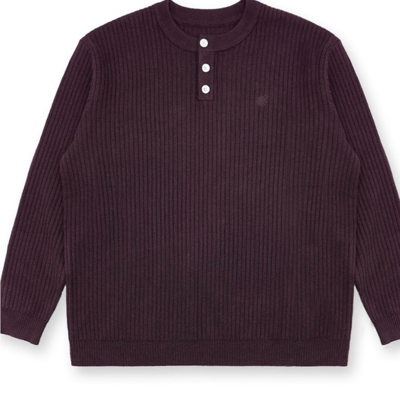 Jed North Brown Ribbed Henley Sweater M - Picture 6 of 8